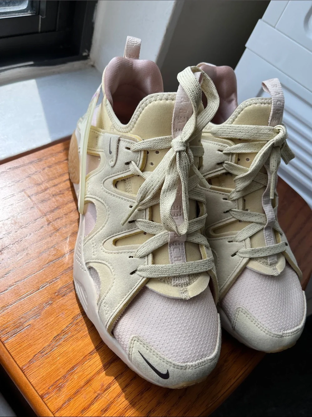 Nike Women’s Cream and Pink Low-Top Sneakers